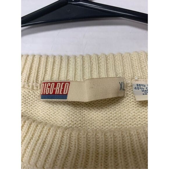 Vintage Indigo Red Graphic Spellout Sweater - Picture 3 of 8